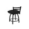 Holland Bar Stool Co 18" Low Back Swivel Vanity Stool, Black Wrinkle, Canter Espresso Seat 41118BW003 - alternate 2